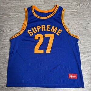Supreme Jersey Blue Orange Basketball Skater Streetwear Authentic Sz XL Mens